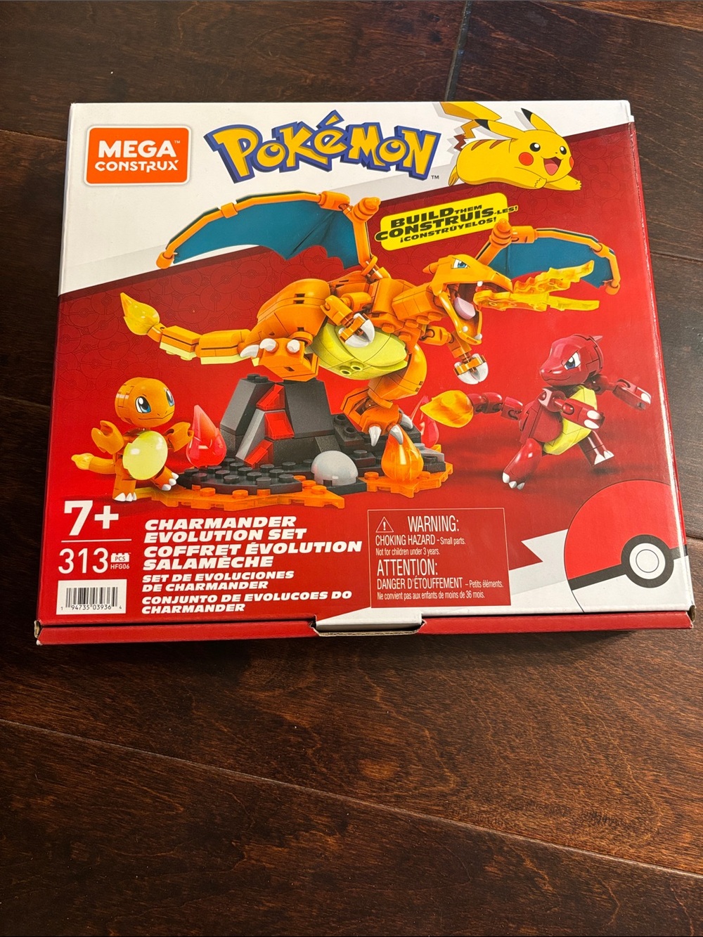 Mega Construx Pokémon Charmander Evolution Set - Red/Orange